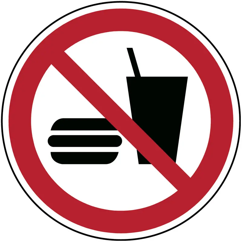 ISO Sicherheitskennzeichnung - Essen und Trinken verboten