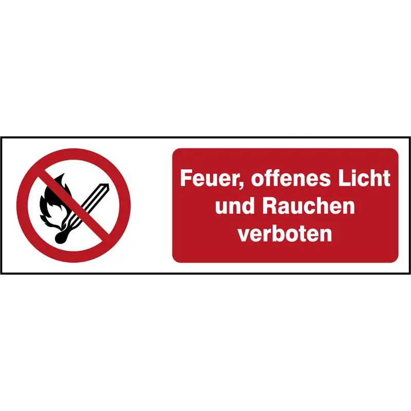 ISO Sicherheitskennzeichnung - Feuer, offenes Licht and Rauchen verboten