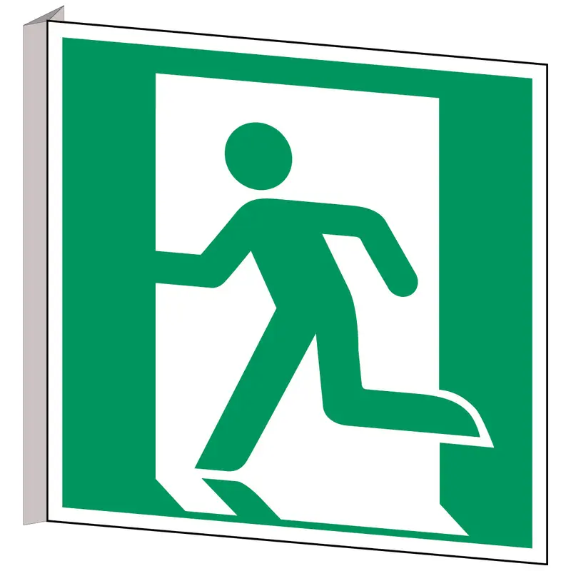 ISO Sicherheitskennzeichnung - Fluchtweg (links)