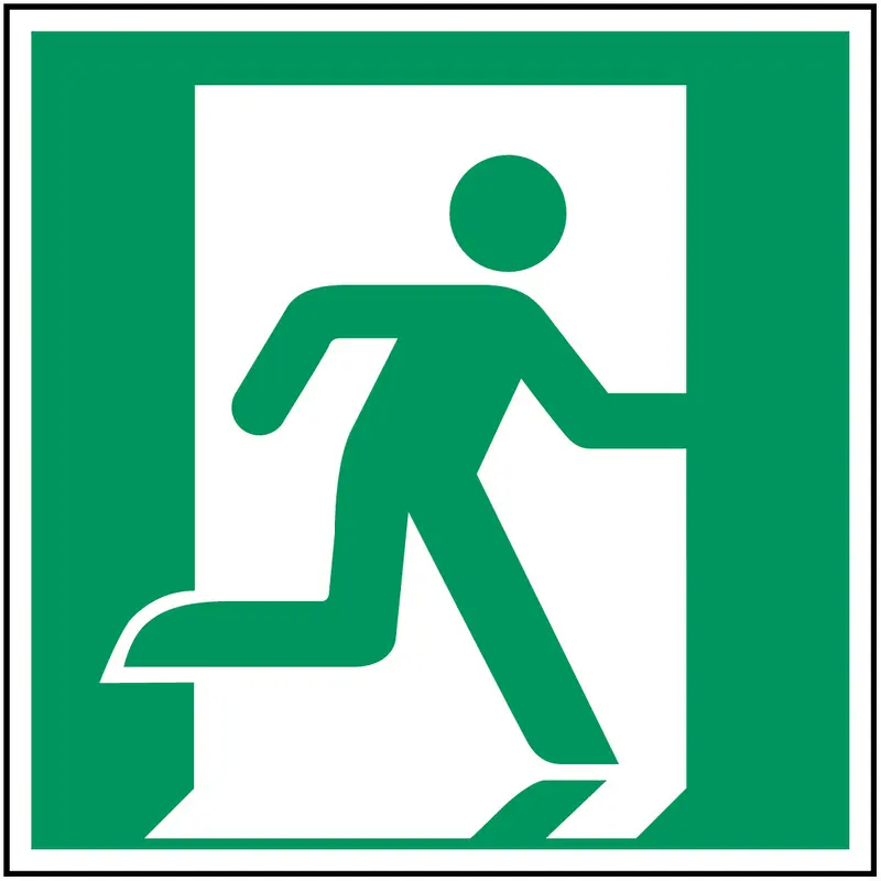 ISO Sicherheitskennzeichnung - Fluchtweg (rechts)