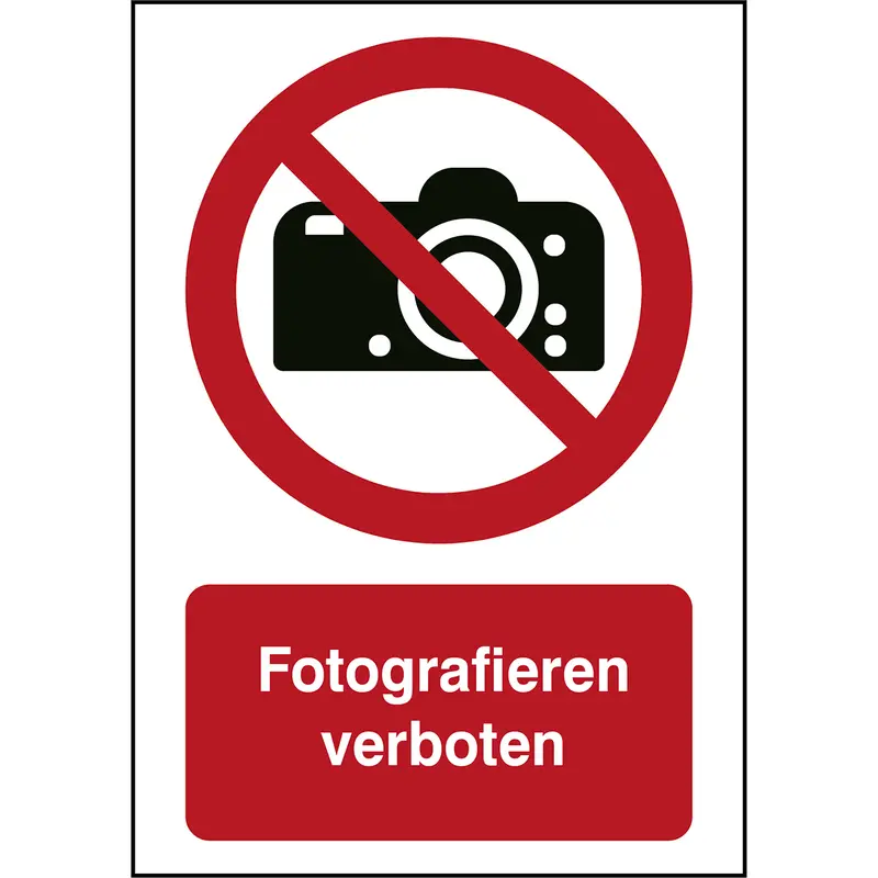 ISO Sicherheitskennzeichnung - Fotografieren verboten