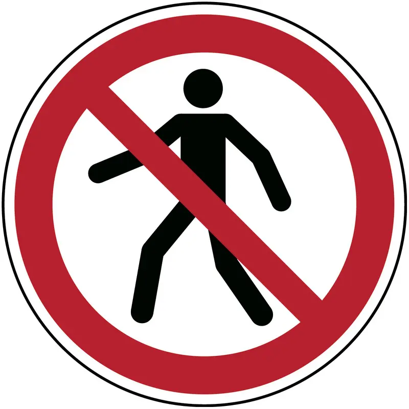 ISO Sicherheitskennzeichnung - Für Fussgänger verboten