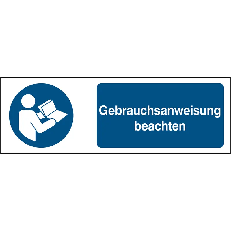 ISO Sicherheitskennzeichnung - Gebrauchsanweisung beachten