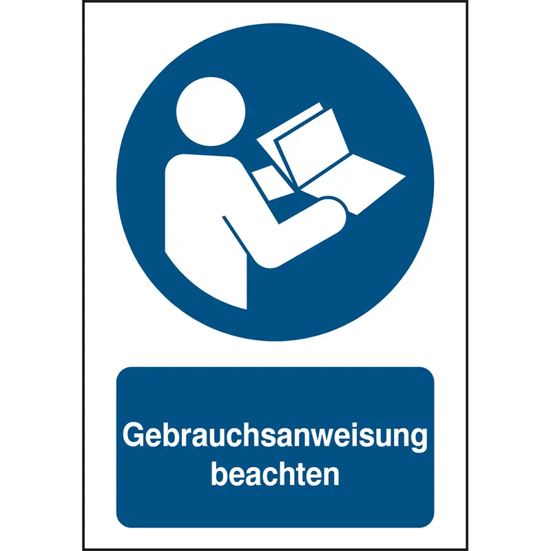 ISO Sicherheitskennzeichnung - Gebrauchsanweisung beachten