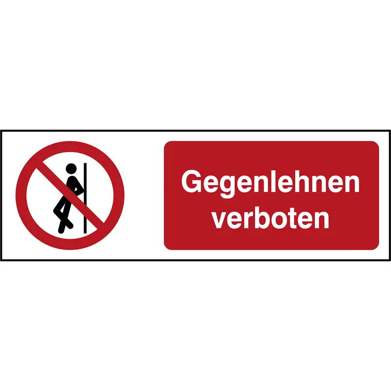 ISO Sicherheitskennzeichnung - Gegenlehnen verboten