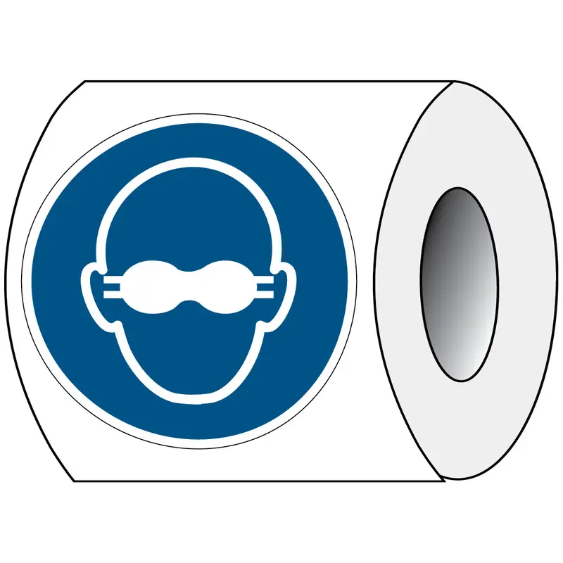 ISO Sicherheitskennzeichnung - getönte Schutzbrille tragen