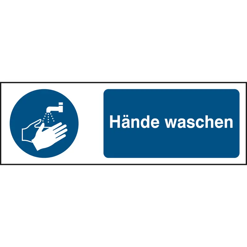 ISO Sicherheitskennzeichnung - Hände waschen