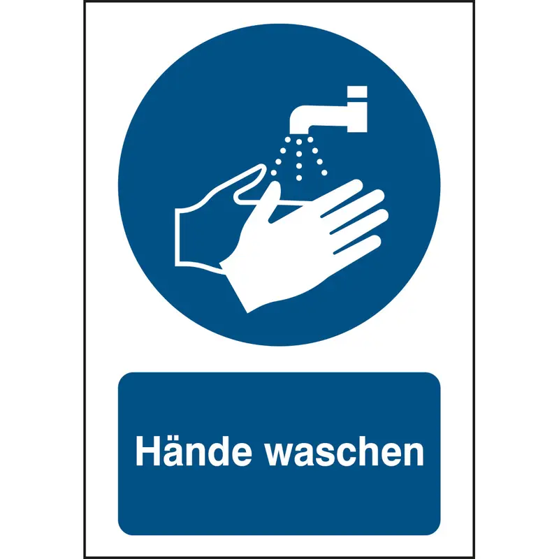 ISO Sicherheitskennzeichnung - Hände waschen
