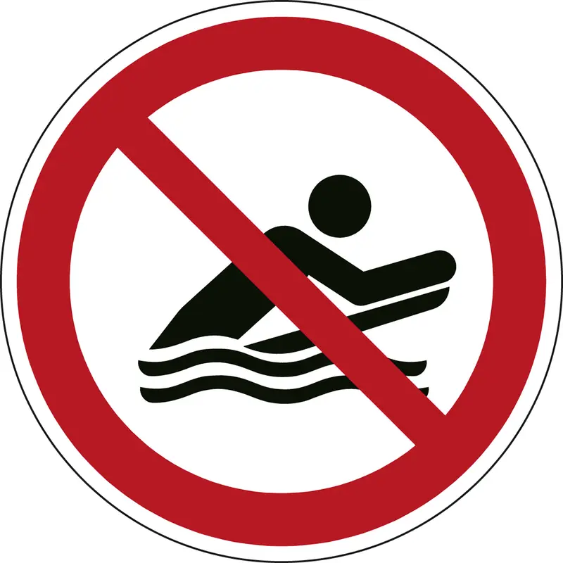 ISO Sicherheitskennzeichnung - Kein Bodyboarding