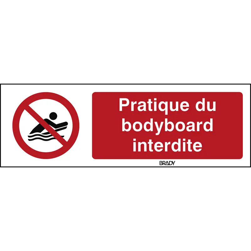 ISO Sicherheitskennzeichnung - Kein Bodyboarding