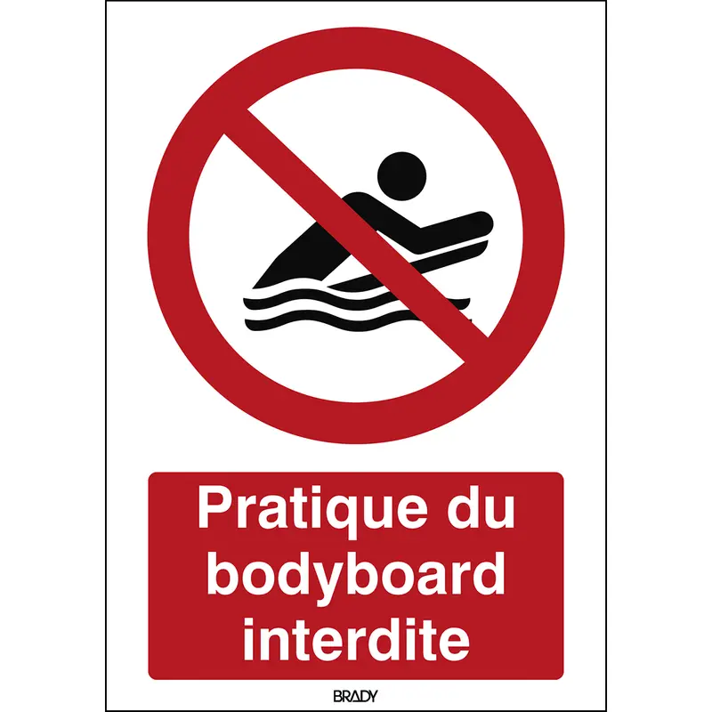 ISO Sicherheitskennzeichnung - Kein Bodyboarding
