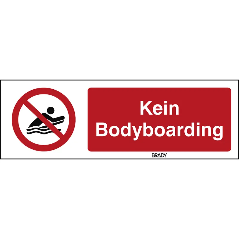 ISO Sicherheitskennzeichnung - Kein Bodyboarding