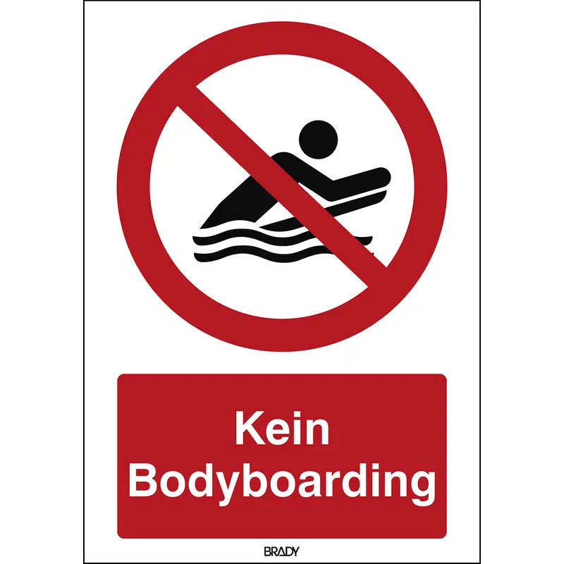 ISO Sicherheitskennzeichnung - Kein Bodyboarding