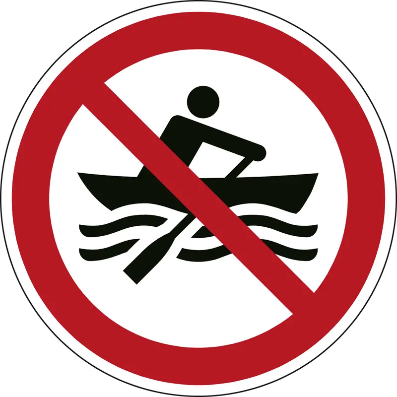 ISO Sicherheitskennzeichnung - Keine manuell angetriebenen Wasserfahrzeuge