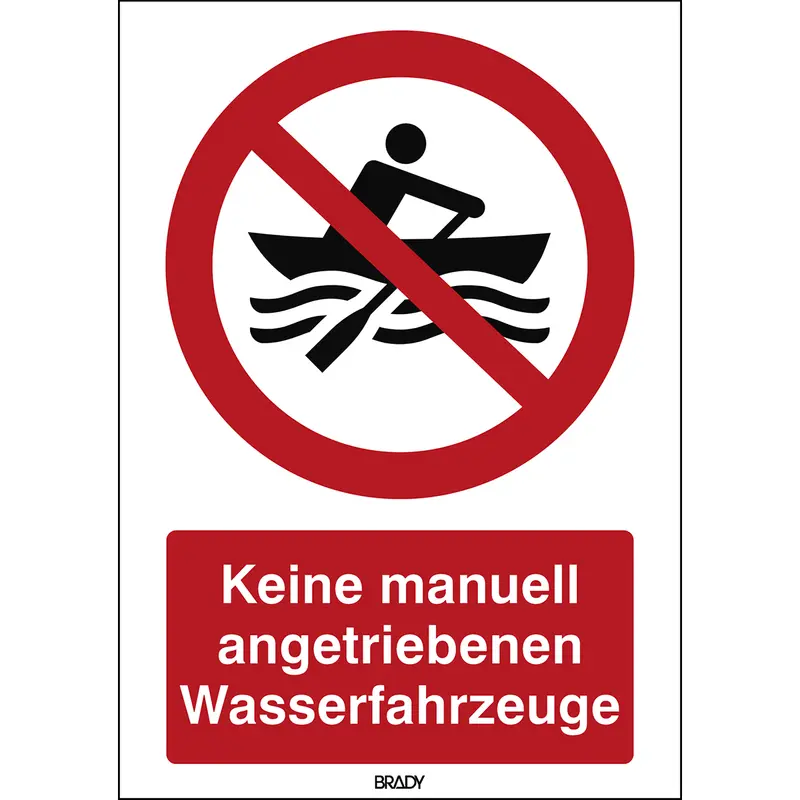 ISO Sicherheitskennzeichnung - Keine manuell angetriebenen Wasserfahrzeuge