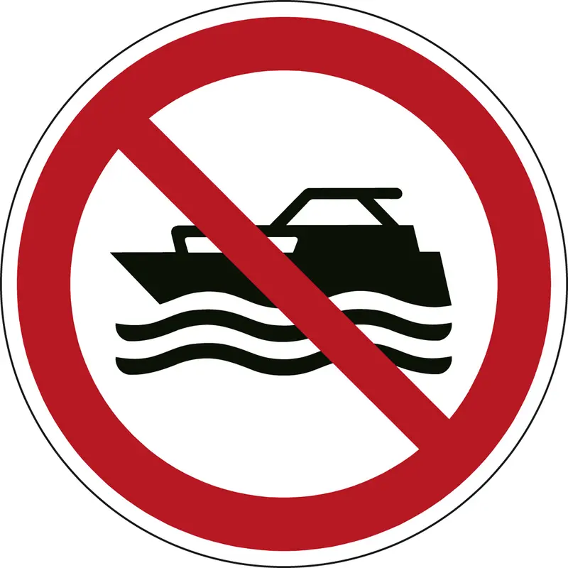 ISO Sicherheitskennzeichnung - Keine mechanisch angetriebenen Wasserfahrzeuge