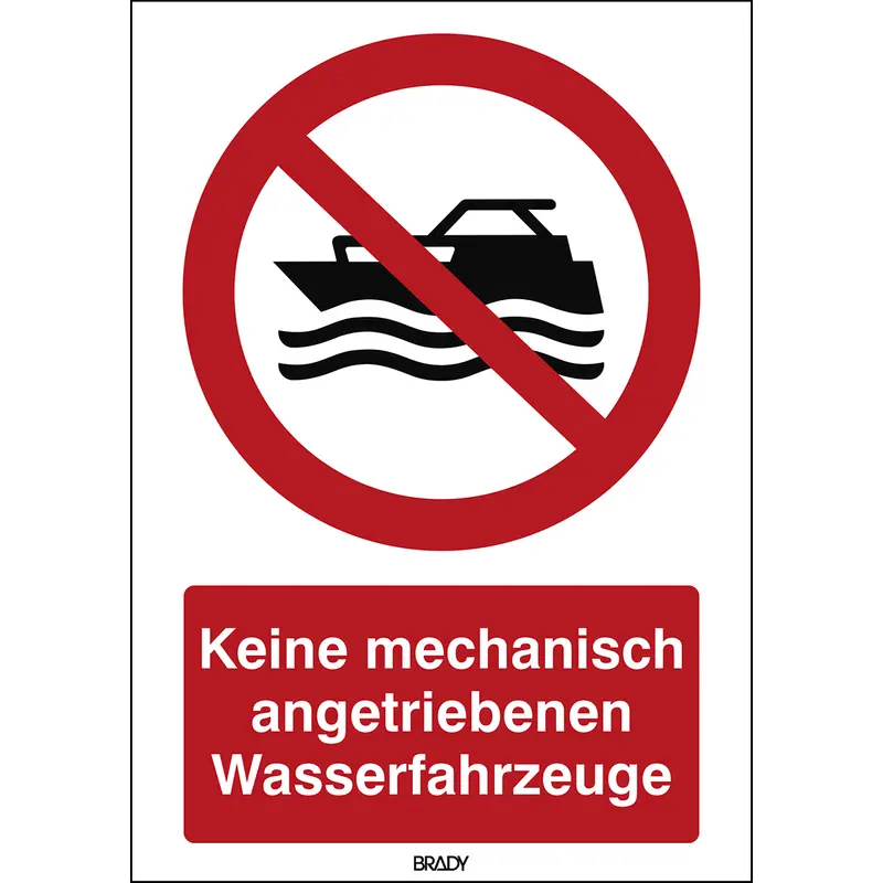 ISO Sicherheitskennzeichnung - Keine mechanisch angetriebenen Wasserfahrzeuge