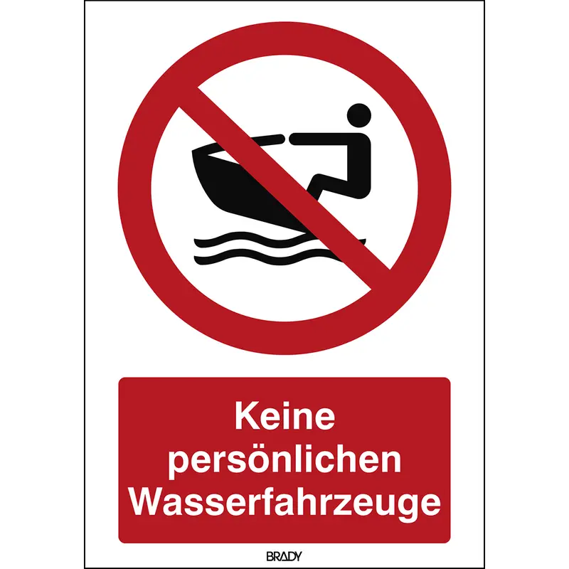 ISO Sicherheitskennzeichnung - Keine persönlichen Wasserfahrzeuge