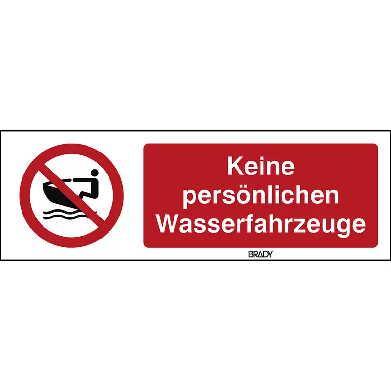 ISO Sicherheitskennzeichnung - Keine persönlichen Wasserfahrzeuge