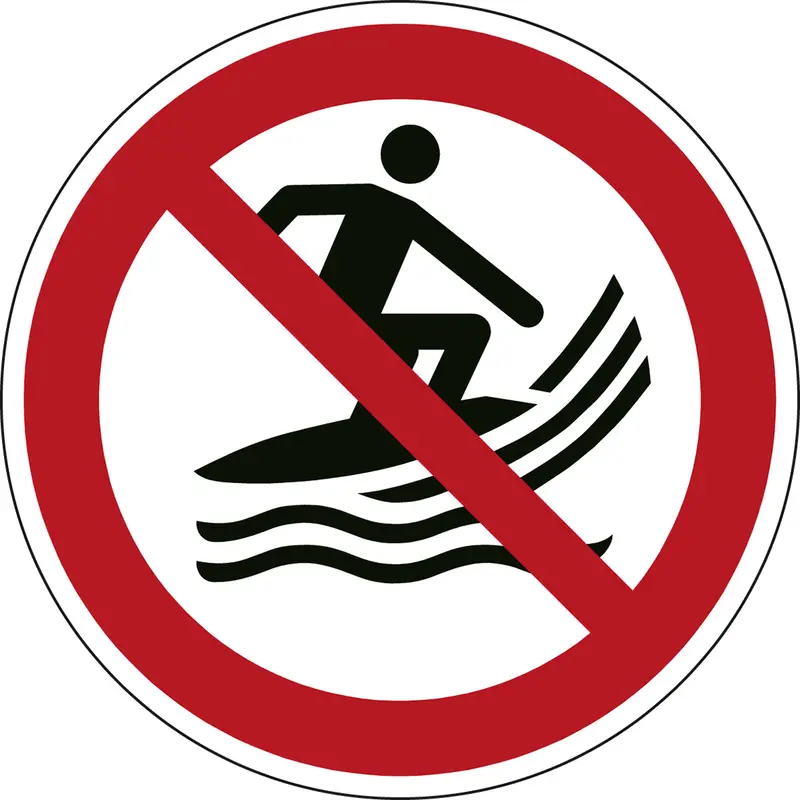 ISO Sicherheitskennzeichnung - Keine Surf-Fahrzeuge