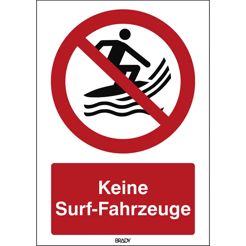 ISO Sicherheitskennzeichnung - Keine Surf-Fahrzeuge