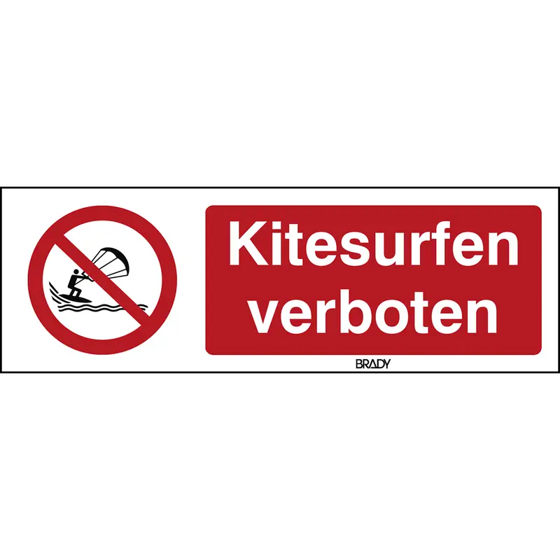 ISO Sicherheitskennzeichnung - Kitesurfen verboten