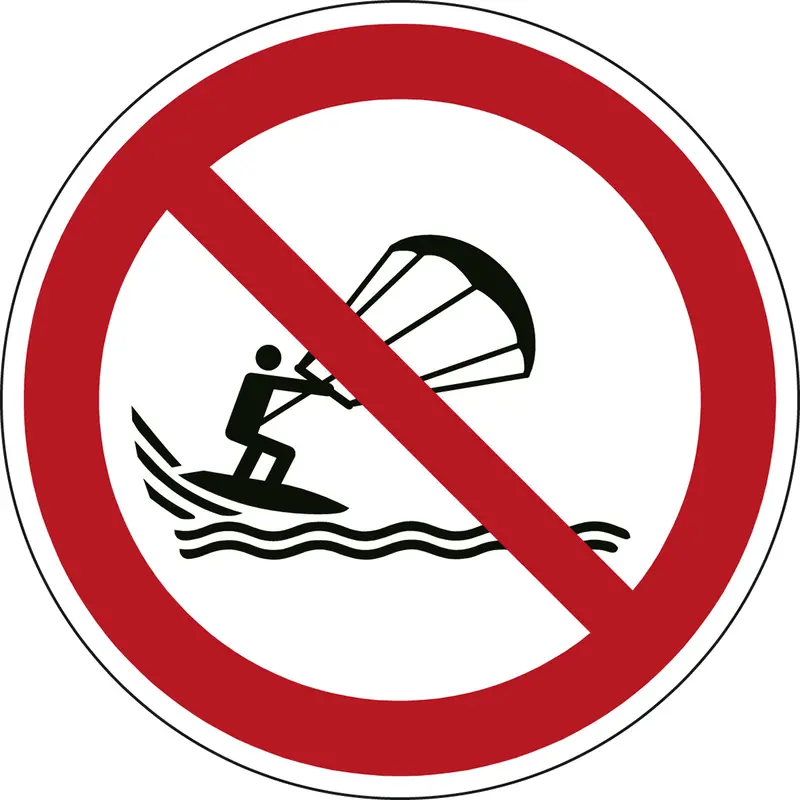 ISO Sicherheitskennzeichnung - Kitesurfen verboten