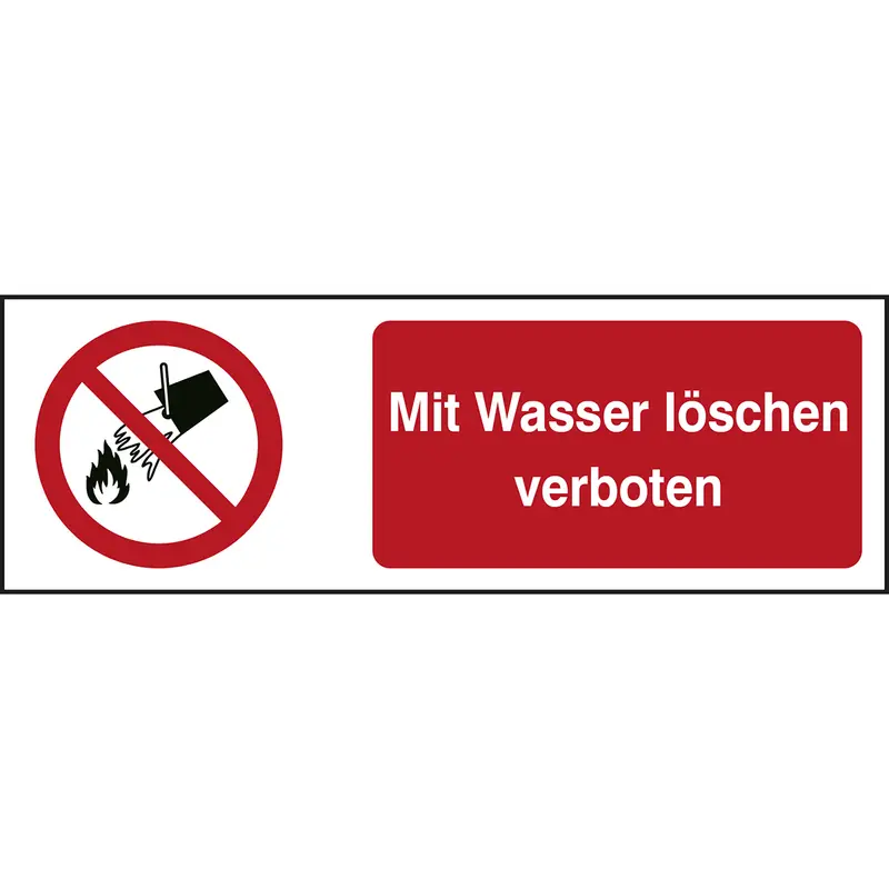 ISO Sicherheitskennzeichnung - Mit Wasser löschen verboten