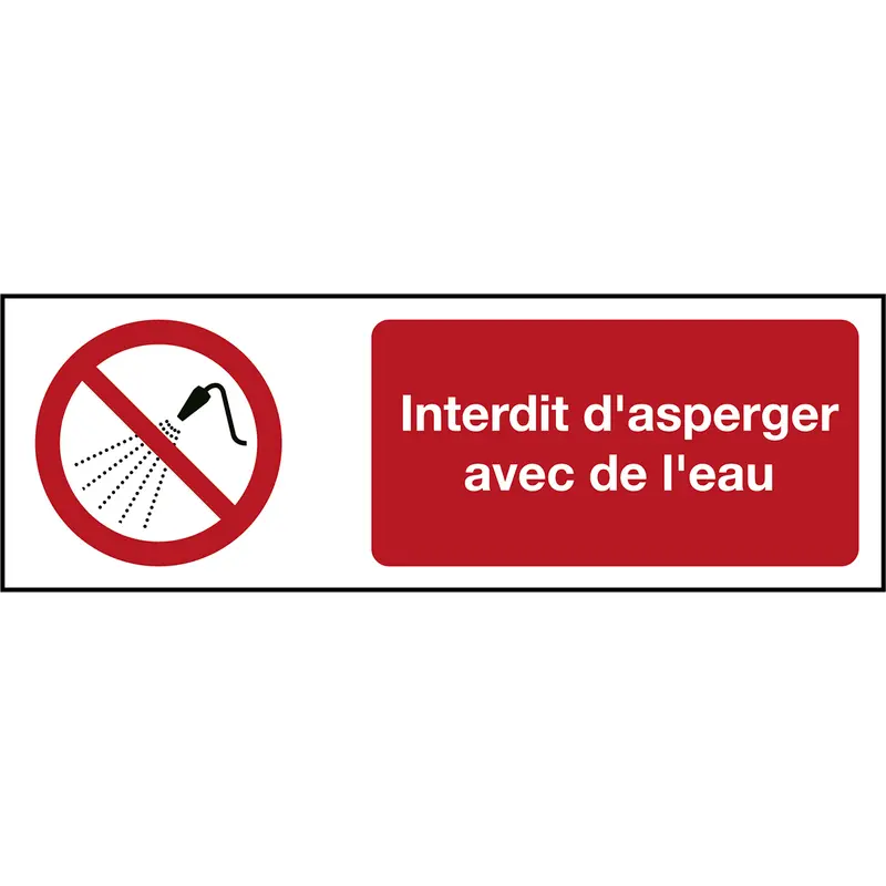 ISO Sicherheitskennzeichnung - Mit Wasser spritzen verboten