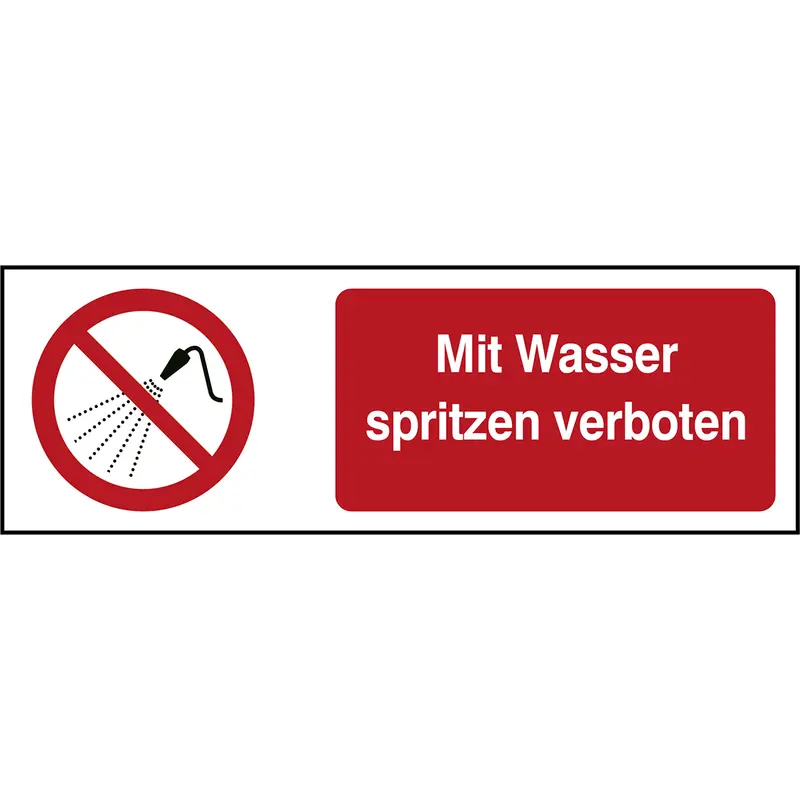 ISO Sicherheitskennzeichnung - Mit Wasser spritzen verboten