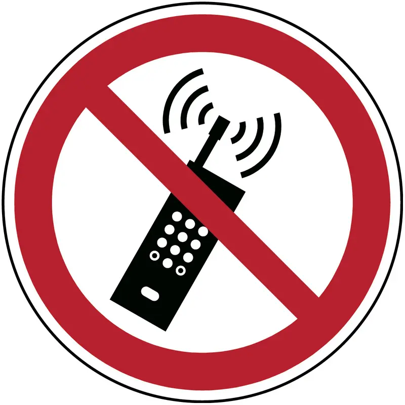 ISO Sicherheitskennzeichnung - Mobilfunk verboten