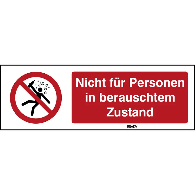ISO Sicherheitskennzeichnung - Nicht für Personen in berauschtem Zustand