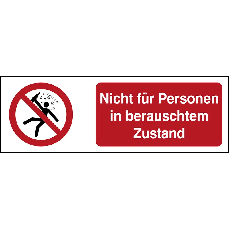 ISO Sicherheitskennzeichnung - Nicht für Personen in berauschtem Zustand