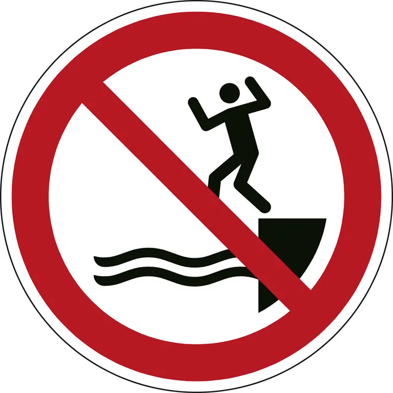 ISO Sicherheitskennzeichnung - Nicht in das Wasser springen