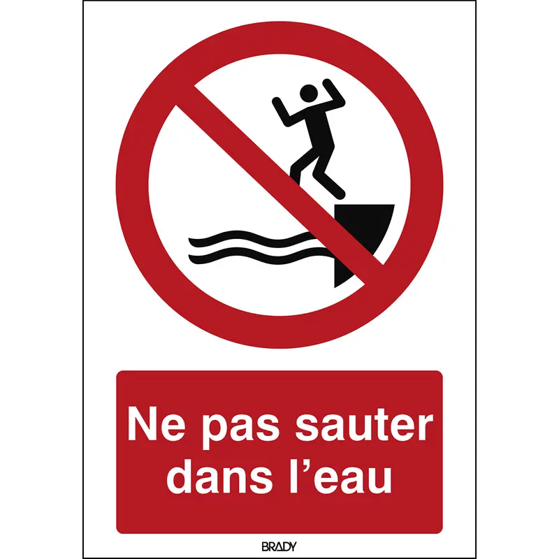 ISO Sicherheitskennzeichnung - Nicht in das Wasser springen