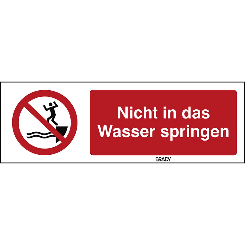 ISO Sicherheitskennzeichnung - Nicht in das Wasser springen
