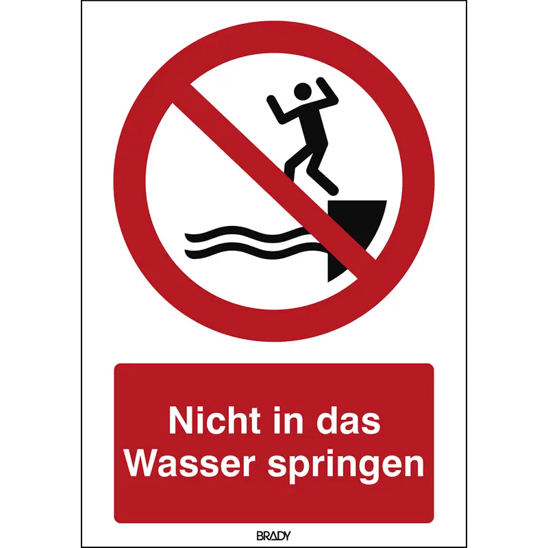 ISO Sicherheitskennzeichnung - Nicht in das Wasser springen