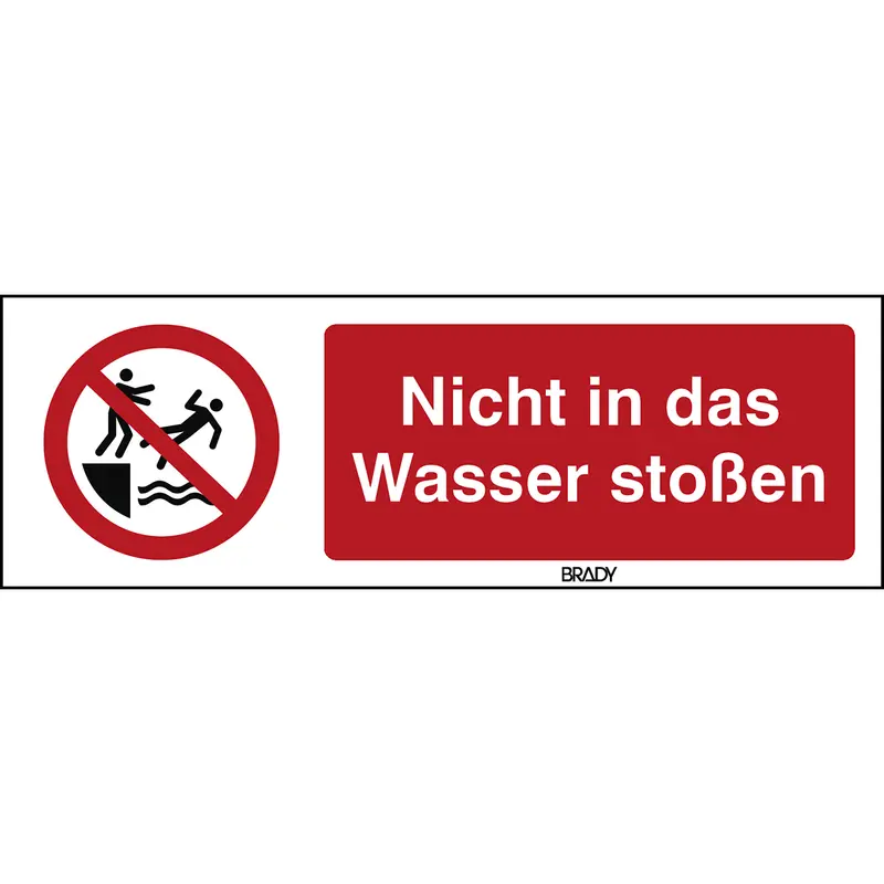 ISO Sicherheitskennzeichnung - Nicht in das Wasser stossen