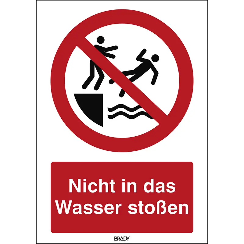 ISO Sicherheitskennzeichnung - Nicht in das Wasser stossen