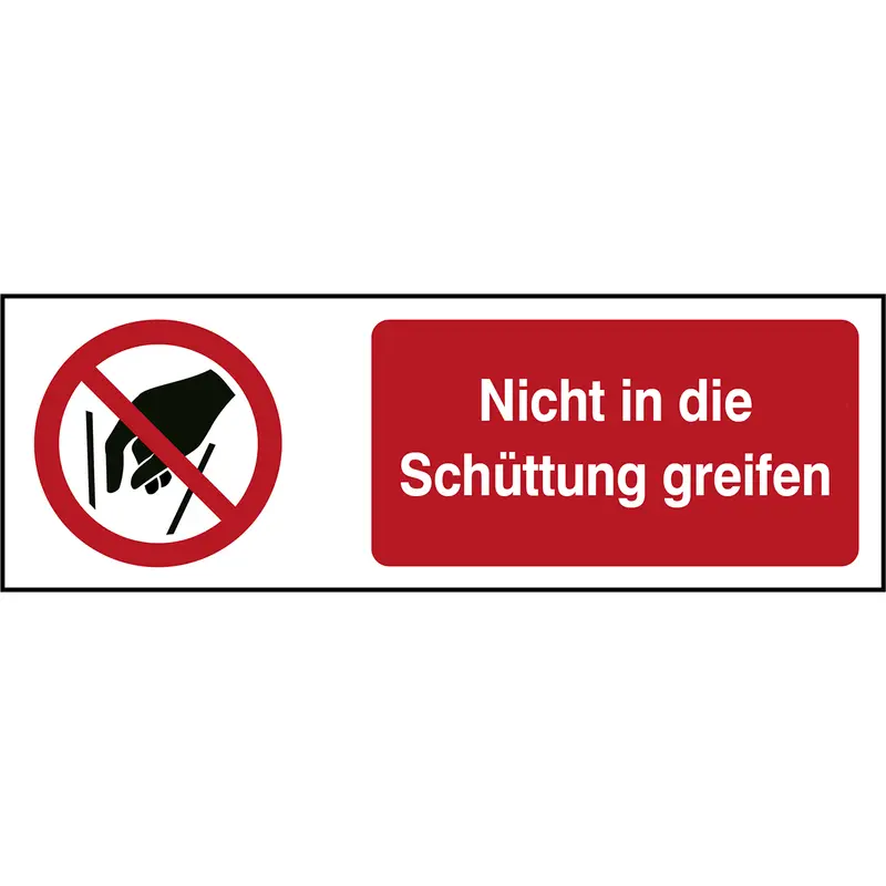 ISO Sicherheitskennzeichnung - Nicht in die Schüttung greifen