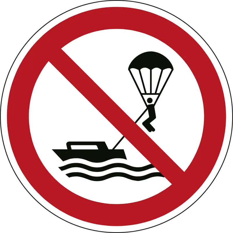 ISO Sicherheitskennzeichnung - Parasailing verboten