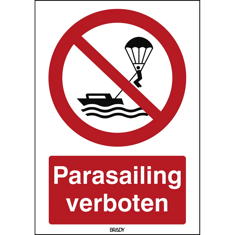 ISO Sicherheitskennzeichnung - Parasailing verboten