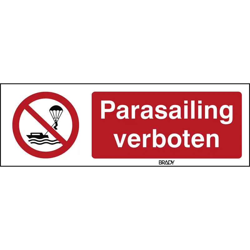 ISO Sicherheitskennzeichnung - Parasailing verboten