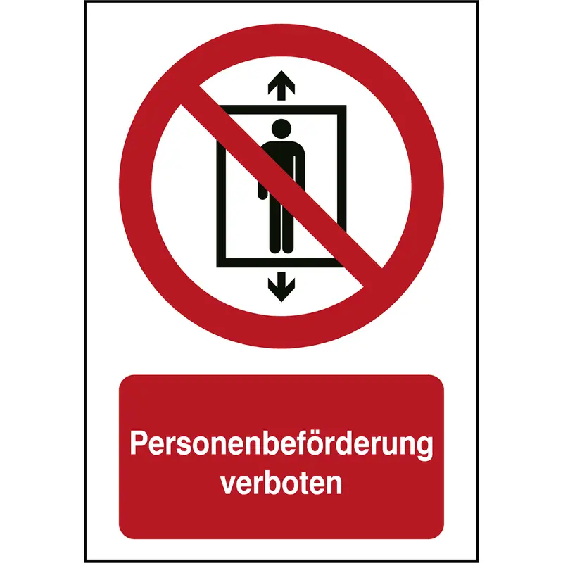 ISO Sicherheitskennzeichnung - Personenbeförderung verboten