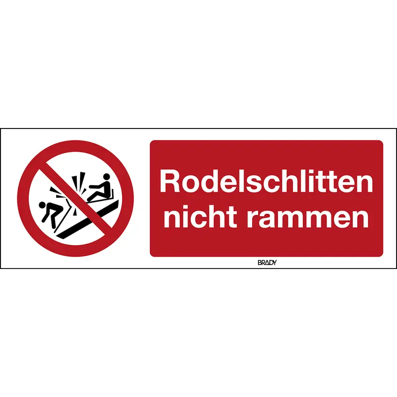 ISO Sicherheitskennzeichnung - Rodelschlitten nicht rammen