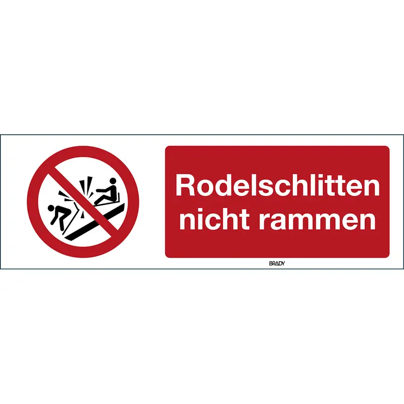 ISO Sicherheitskennzeichnung - Rodelschlitten nicht rammen