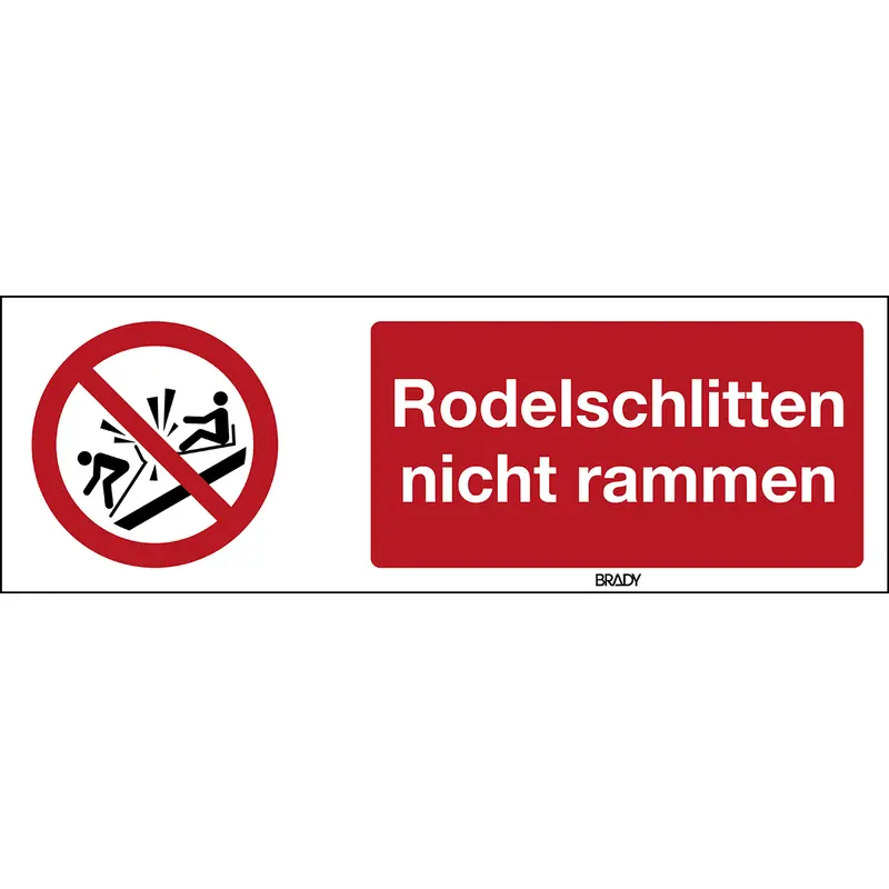 ISO Sicherheitskennzeichnung - Rodelschlitten nicht rammen
