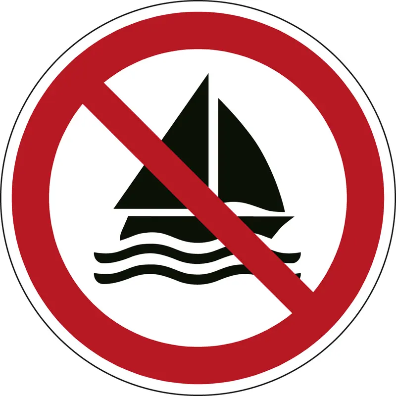 ISO Sicherheitskennzeichnung - Segeln verboten