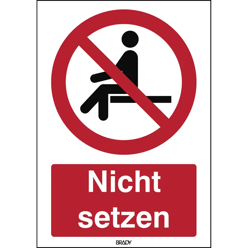 ISO Sicherheitskennzeichnung - Sitzen verboten