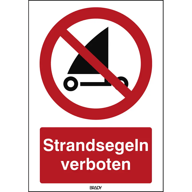 ISO Sicherheitskennzeichnung - Strandsegeln verboten